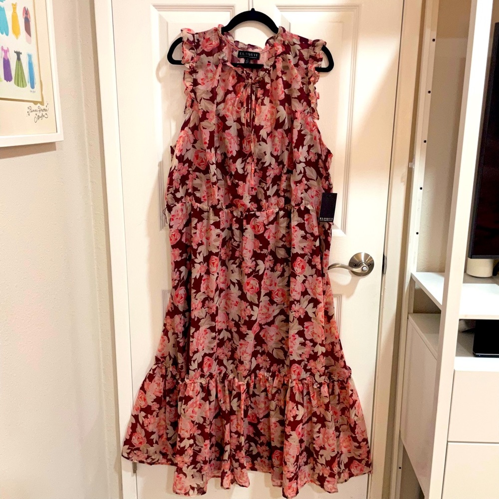 NWT - ELOQUII Floral MIDI Dress - 22